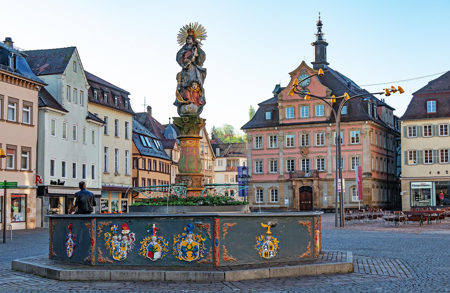 FileLandappbw 92807 1817 Marienbrunnen, Marktplatz Schwäbisch Gmünd